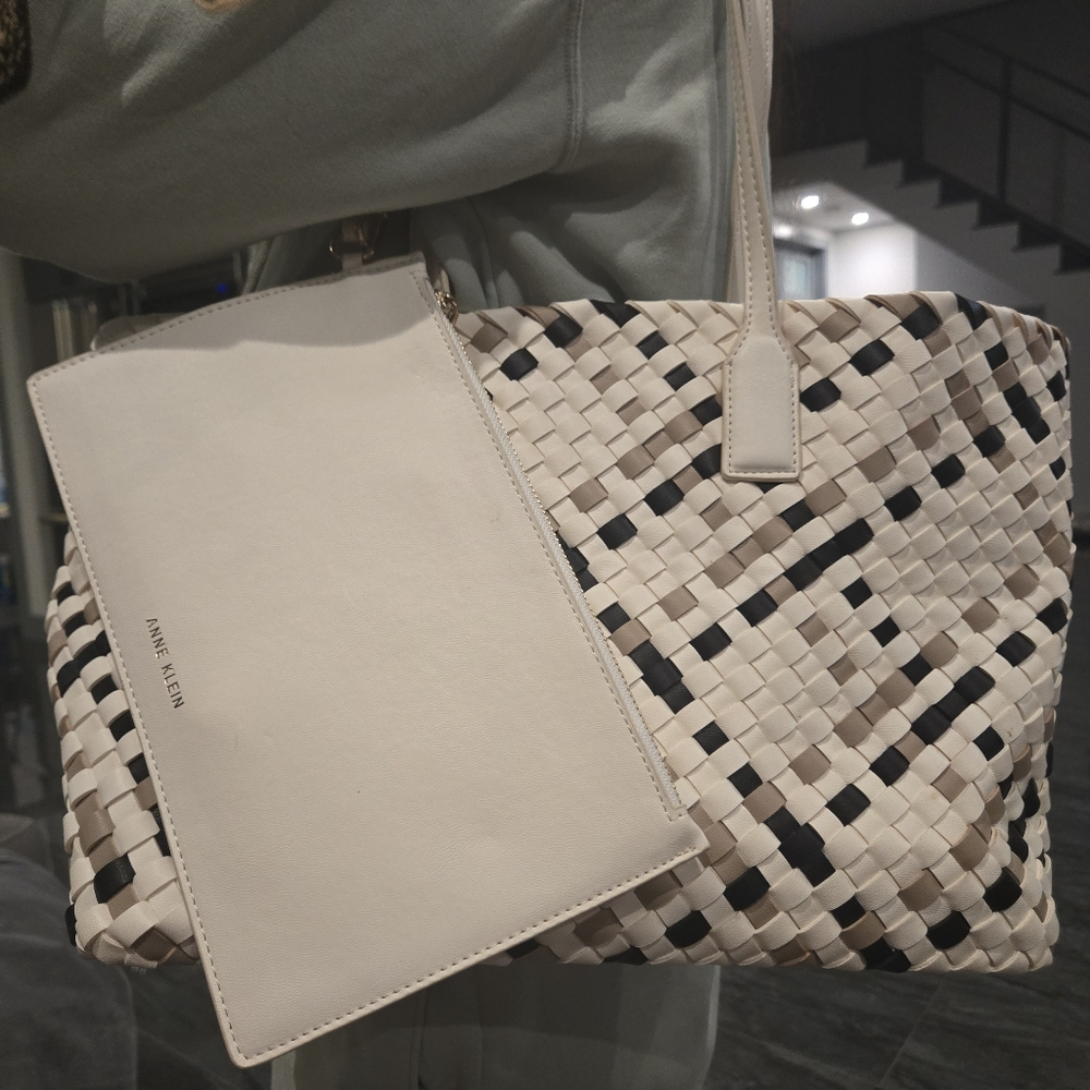 Anne Klein Woven Tote with Pouch